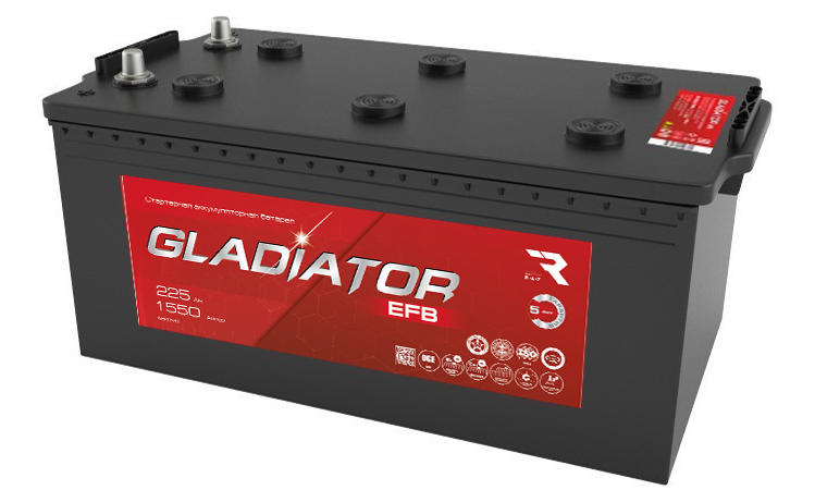 Аккумулятор 6СТ-225 «Gladiator EFB» евро