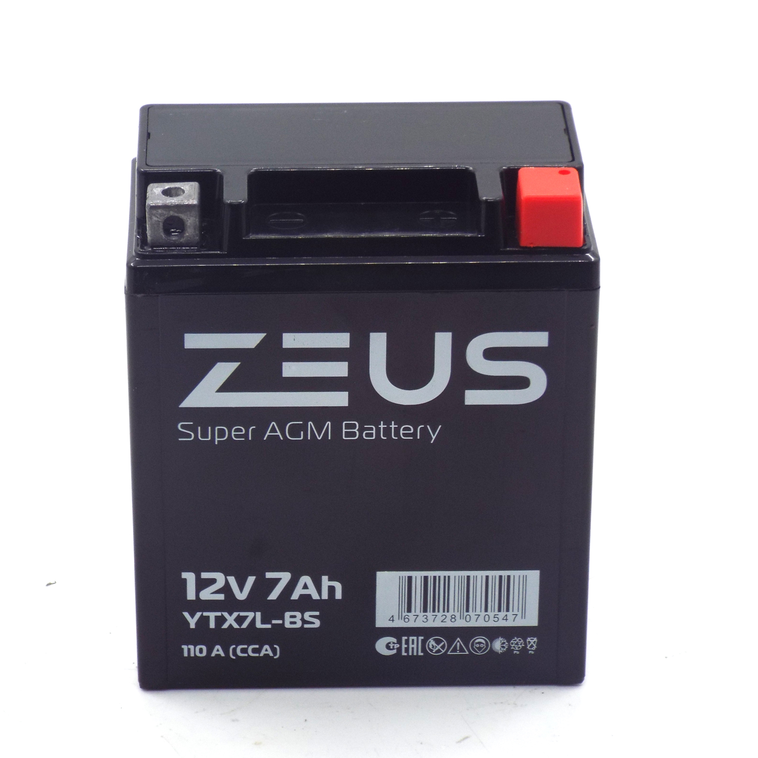 Аккумулятор 6МТС-7 Zeus Super AGM (YTX7L-BS)