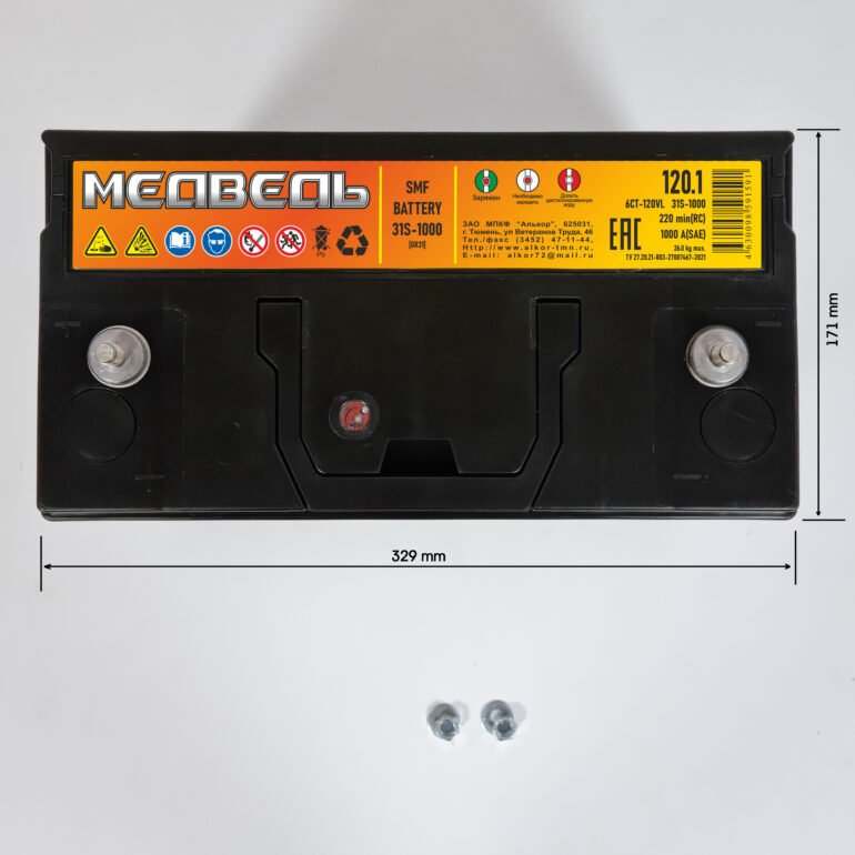 Аккумулятор 6СТ-120 «Медведь Silver (31S-1000)» винт