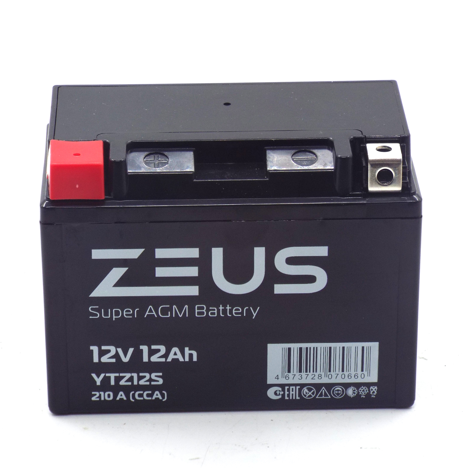 Аккумулятор 6МТС-12 Zeus Super AGM (YTZ12S)