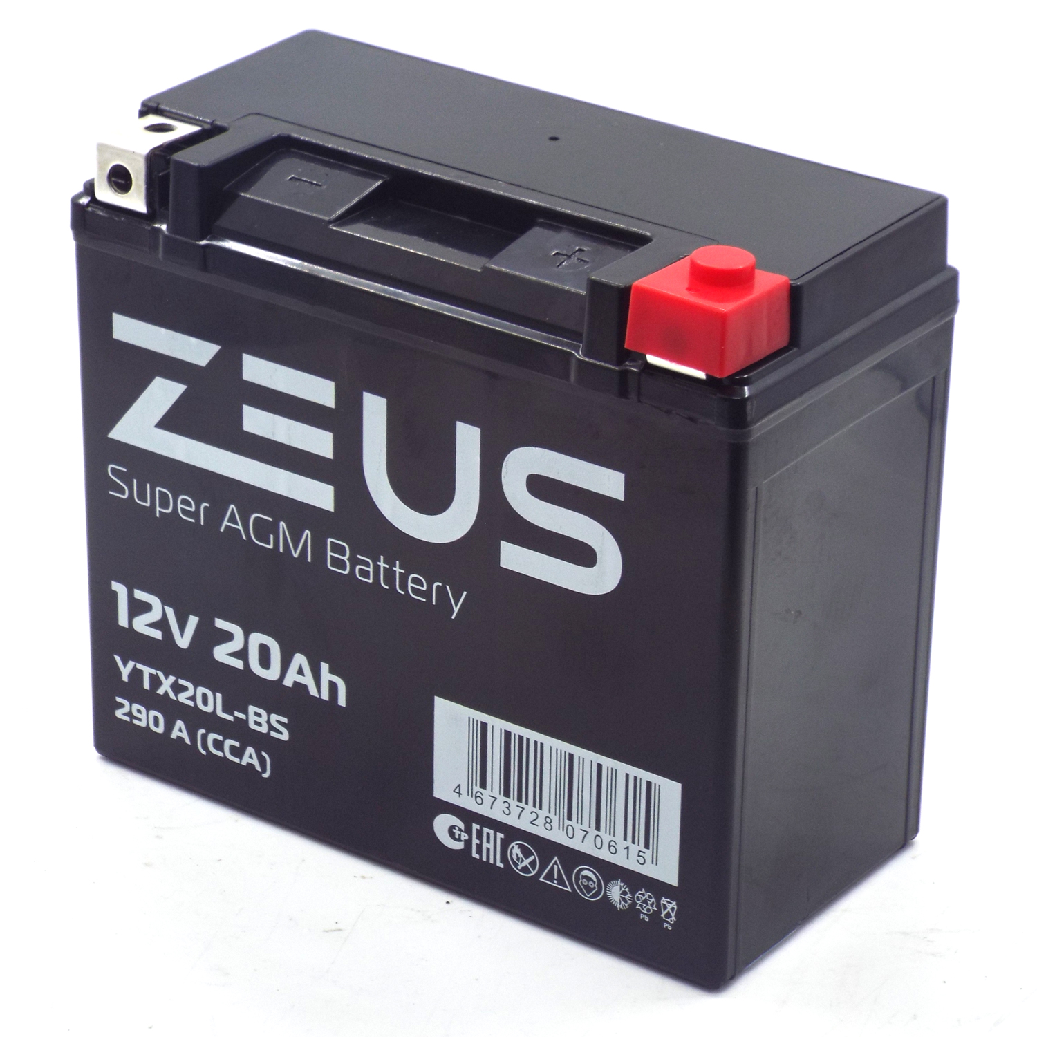 Аккумулятор 6МТС-20 Zeus Super AGM (YTX20L-BS)