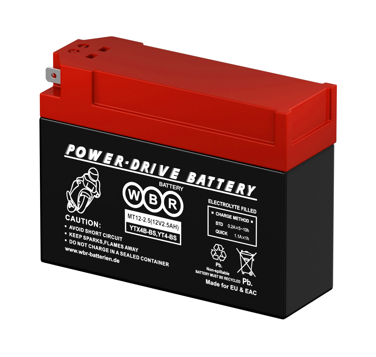 Аккумулятор 6МТС-2.5 WBR МТ12-2.5 (YTX4B-BS)