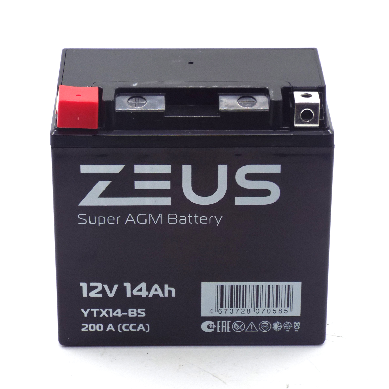 Аккумулятор 6МТС-14 Zeus Super AGM (YTX14-BS)