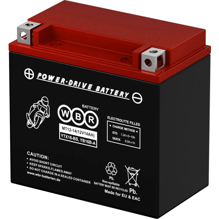 Аккумулятор 6МТС-14 WBR МТ12-14 (YTX16-BS, YB16B-A)