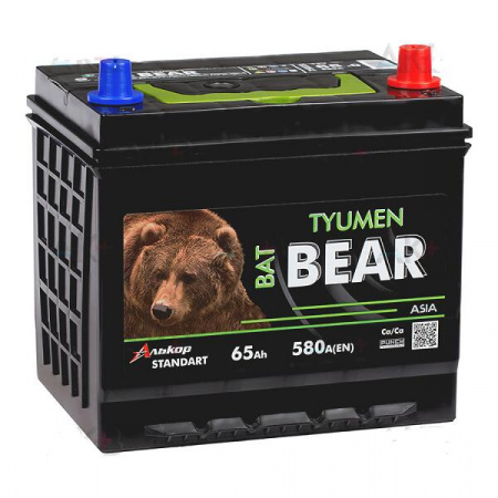 Аккумулятор 6СТ-65 «BatBearAsia (75D23L)» о/п