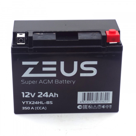 Аккумулятор 6МТС-24 Zeus Super AGM (YTX24HL-BS)