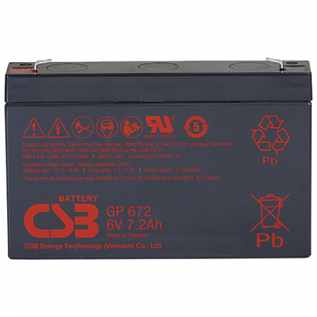 Аккумулятор CSB GP 672 (6В 7.2Ач)