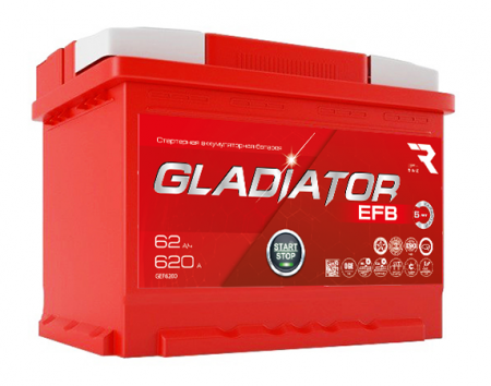 Аккумулятор 6СТ-62 «Gladiator EFB» п/п