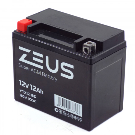 Аккумулятор 6МТС-12 Zeus Super AGM (YTX12-BS)
