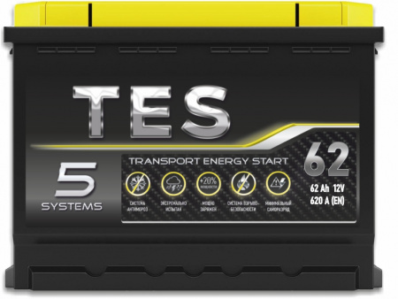 Аккумулятор 6СТ-62 «TES» о/п низ.