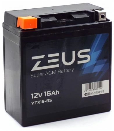 Аккумулятор 6МТС-16 Zeus Super AGM (YTX16-BS)