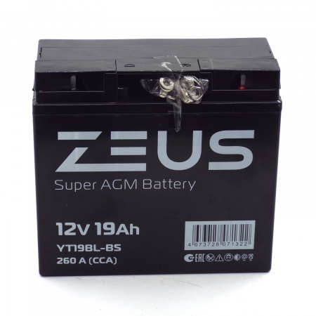 Аккумулятор 6МТС-19 Zeus Super AGM (YT19BL-BS)