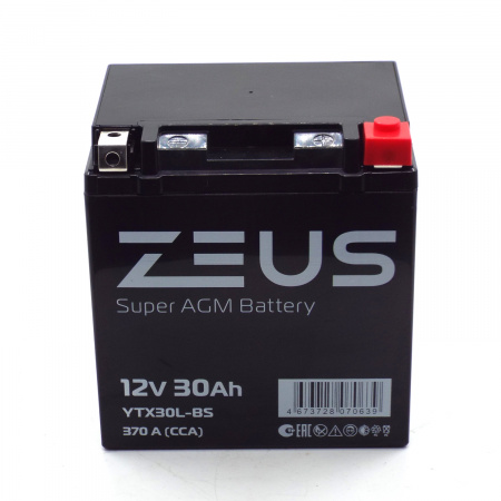 Аккумулятор 6МТС-30 Zeus Super AGM (YTX30L-BS)