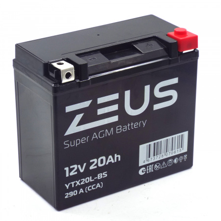 Аккумулятор 6МТС-20 Zeus Super AGM (YTX20L-BS)