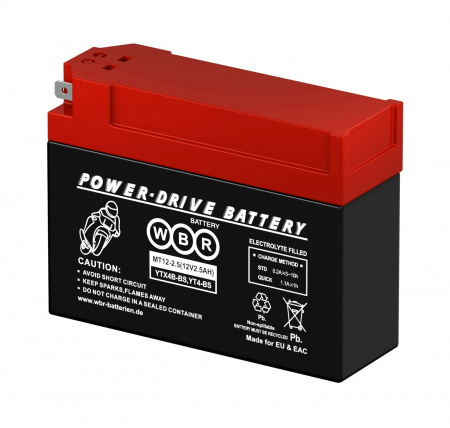 Аккумулятор 6МТС-2.5 WBR МТ12-2.5 (YTX4B-BS)
