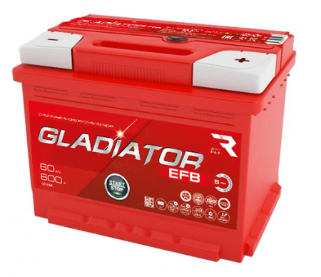 Аккумулятор 6СТ-60 «Gladiator EFB» п/п