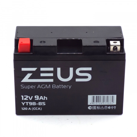 Аккумулятор 6МТС-9 Zeus Super AGM (YT9B-BS)