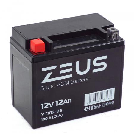 Аккумулятор 6МТС-12 Zeus Super AGM (YTX12-BS)