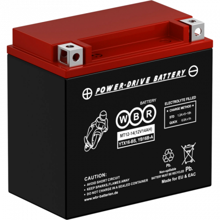 Аккумулятор 6МТС-14 WBR МТ12-14 (YTX16-BS, YB16B-A)