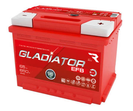 Аккумулятор 6СТ-65 «Gladiator EFB» п/п