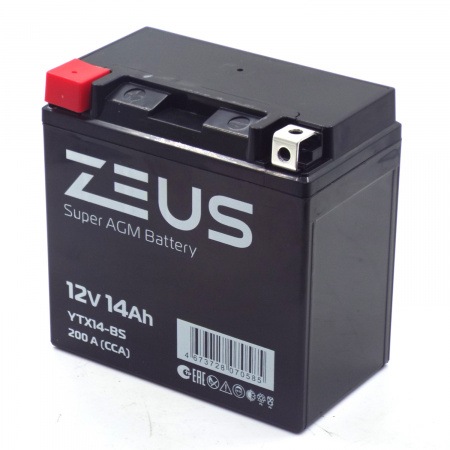 Аккумулятор 6МТС-14 Zeus Super AGM (YTX14-BS)